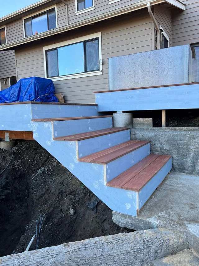 Hardwood deck and stairs
